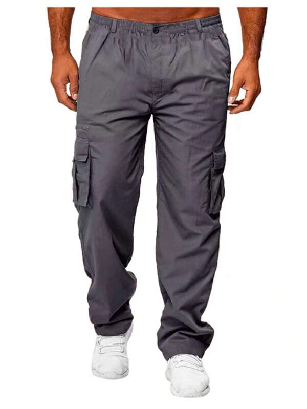 Männer Cargo Hose mit seitlichen Pattentaschen, elastisch Bund
