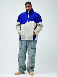 Manfinity VCAY Chaquetón holgado tejido de ocio de talla grande para hombre