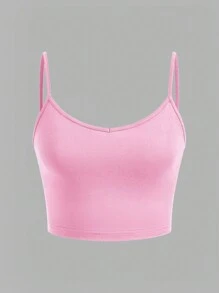 SHEIN EZwear 3 piezas Tops de tirantes casuales y cortos, ajuste ceñido, adecuados para el verano, mujeres