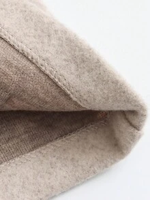 TRAFZA Women's Autumn Jacket, Fashion 3D Front Pocket Button Long Sleeve Coat, Elegant Women's Casual Jacket - Apricot - View 9