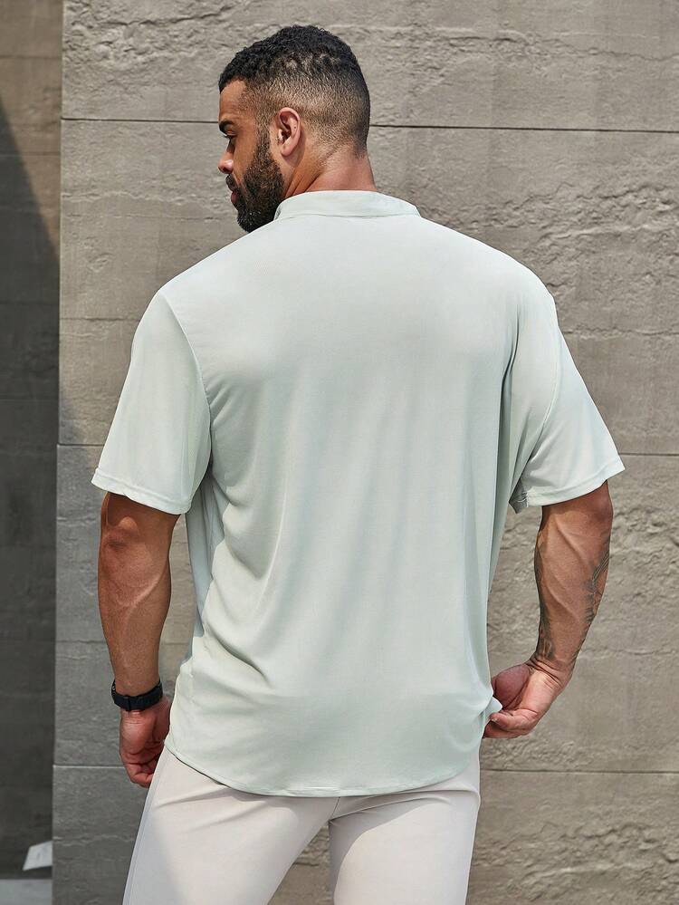 Men Plus Size Casual Short Sleeve Shirt With Front Buttons For Summer