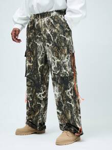 Manfinity VCAY Men Plus Size Woven Printed Casual Wide-Leg Pants - Multicolor - View 1
