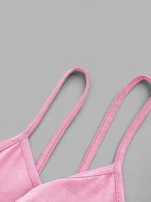 SHEIN EZwear 3 piezas Tops de tirantes casuales y cortos, ajuste ceñido, adecuados para el verano, mujeres