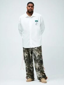 Manfinity VCAY Men Plus Size Woven Printed Casual Wide-Leg Pants - Multicolor - View 6