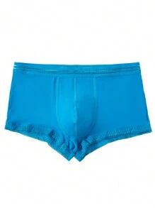 Men Solid Comfortable Knitted Sexy Boxers - Blue - View 1