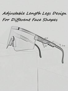 1 副男士一体式时尚眼镜，适合日常生活，配有眼镜绳和眼镜盒，适合夏季海滩度假、户外、旅行的街头太阳镜配件