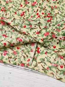 Linhara Plus Size Boho Puff Sleeve Floral Print Vacation Style Spring And Summer Shirt - Multicolor - View 5