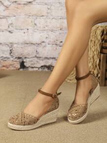New Arrival Bestseller Vacation Style Comfortable Fashion Casual Slip-On Solid Color Women Wedge & Platform Sandals