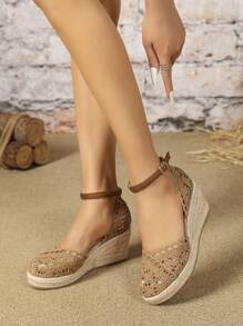 New Arrival Bestseller Vacation Style Comfortable Fashion Casual Slip-On Solid Color Women Wedge & Platform Sandals