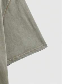 Manfinity VCAY Men Plus Size Knitted Wide Loose Drop Shoulder Short Sleeve T-Shirt - Brown - View 3