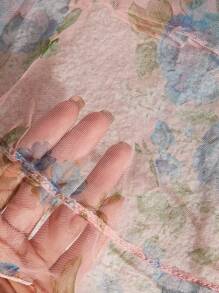 1 件女式印花网眼性感内衣连衣裙 - 彩色 - 查看 6