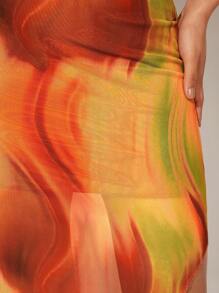 Hauture Vestido para mujer sin espalda con estampado de remolino de ganchillo, vestido de suéter