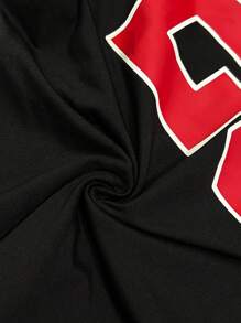 Slaydiva 簡約休閒基礎運動U形領字母印花無袖女士緊身跳躍套裝 - 黑色 - 查看 9