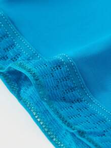 Men Solid Comfortable Knitted Sexy Boxers - Blue - View 3