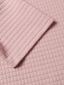 Manfinity Homme Bộ hai món áo thun nam tay ngắn cổ tròn màu trơn + quần short dây rút - Hồng - Xem 5