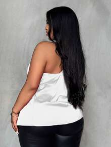 Slaydiva 大尺寸純色休閒日常穿搭全配款背心上衣 - 白色 - 查看 3