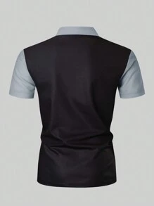 Manfinity Homme Áo sơ mi ngắn tay cổ điển phù hợp cho nam thời trang - màu đen - Xem 2