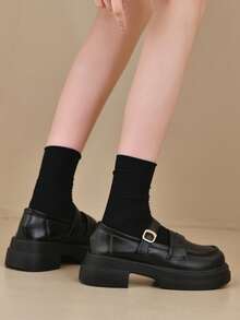 Teenage Girls Simple, Comfortable And Versatile Flat Shoes - Black - View 6