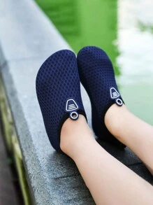 Children's Lightweight Breathable Mesh Bottom Beach, Yoga, Swimming Water Shoes, Summer - Navy Blue - View 2