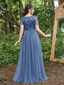 Faeriesty Faeriesty Luxe Floor Length Mesh Overlay Formal Dress