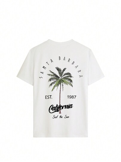 Women's Loose Fit T-Shirt With Palm Tree Print