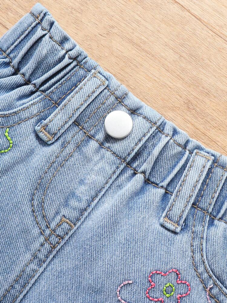 Baby Girl Bud Embroidery All-Match Spring Summer Shorts
