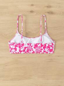SHEIN Swim Women Summer Beach Floral Printed Bikini Top For Resort Vacation, Random Print