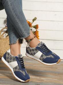 Women Outdoor Color Combination Strap Comfortable Sports Shoes Sneakers