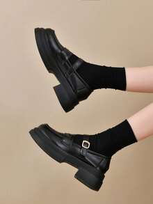 Teenage Girls Simple, Comfortable And Versatile Flat Shoes - Black - View 3