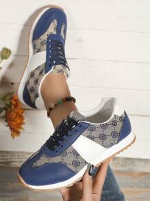 Women Outdoor Color Combination Strap Comfortable Sports Shoes Sneakers