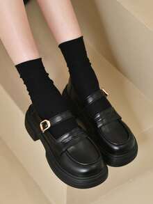Teenage Girls Simple, Comfortable And Versatile Flat Shoes - Black - View 2