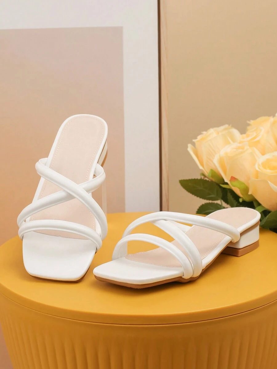 兒童夏季派對和假期時尚多用途高跟拖鞋 - 白色 - 查看 1