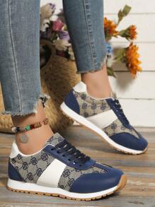 Women Outdoor Color Combination Strap Comfortable Sports Shoes Sneakers