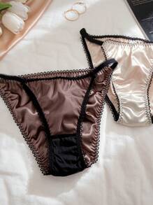 Women Nylon Satin Triangle Panties (Pack Of 5) - Multicolor - View 6