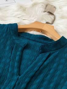 Camiseta de tirantes suelta de talla grande para mujer con cuello en V entallado de unicolor para el verano