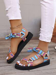 Damen Sport Sandalen in Große Größen, mehrfarbige Schleife, modische Sport Sandalen (Farben und Formen werden zufällig vergeben), Valentinstag
