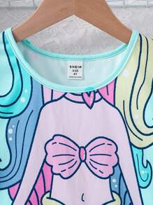 Young Girl Mermaid Printed Nightgown Home Clothes