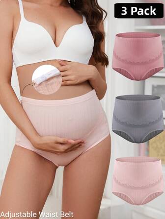 Moonlight & Mama 孕婦3入組調節腰部內褲，適用於孕婦