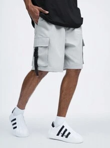 Manfinity RebelGame Shorts da lavoro casual con logo stampato e cintura con coulisse per la primavera/estate per uomo