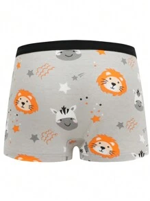 Chico joven 4 piezas Calzoncillos boxer con estampado de dibujos animados