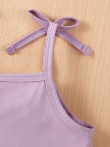 年輕女孩純色蝴蝶結背心內衣三件套