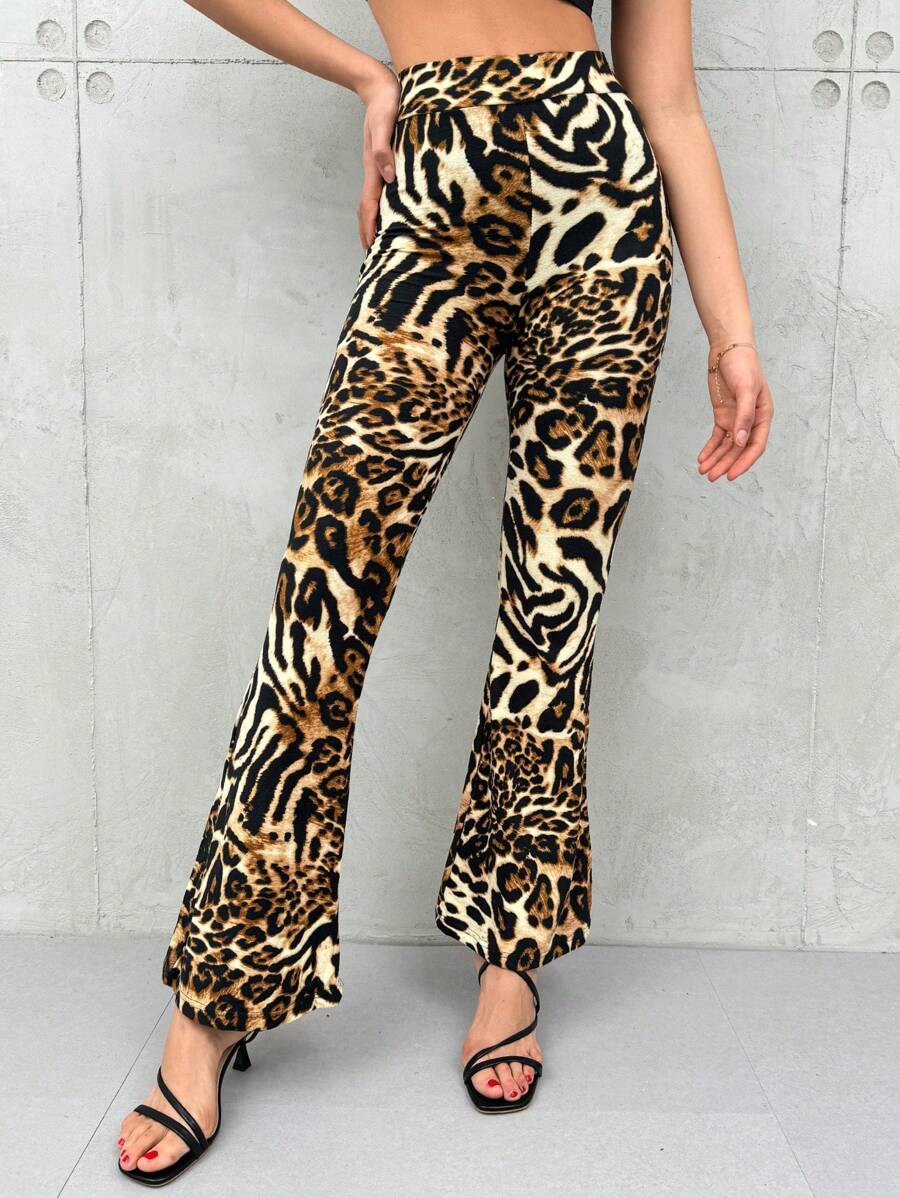 SHEIN Cottnline Full Print Woven Regular Pants - Multicolor - View 1