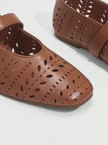 CUCCOO CHICEST Sophisticated Hollow Out Flat Shoes For Women, Fashionable And Comfortable With Square Toe And Flat Heel For Summer Elegant Flats Spring Shoes Spring Break Easter