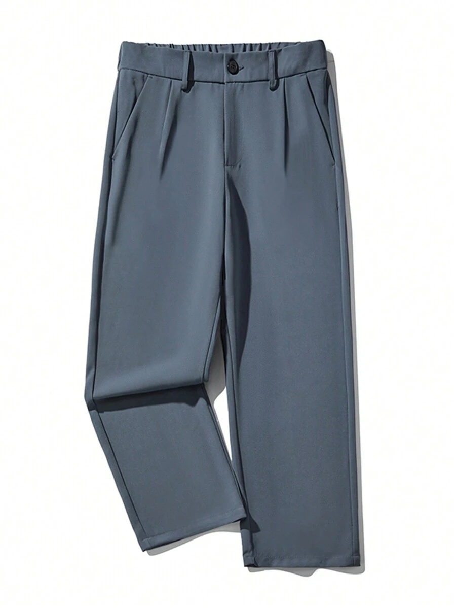 Pantalon ample et droit pour hommes, respirant, convenant au printemps, à l'automne et à l'été - Gris - Voir 1