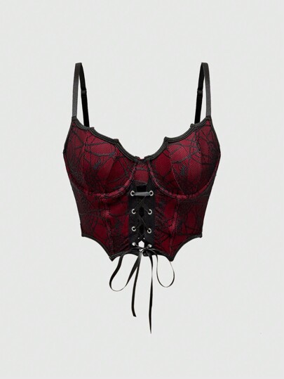 Goth Women Fashion Underwire PU Batwing Edge Bustier Top