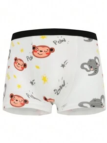 Chico joven 4 piezas Calzoncillos boxer con estampado de dibujos animados