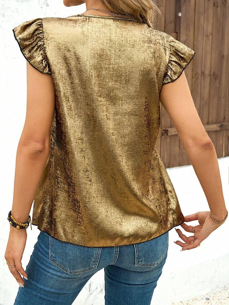 Women V-Neck Lace Casual Spring Summer Shirt