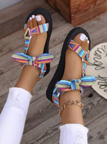 Damen Sport Sandalen in Große Größen, mehrfarbige Schleife, modische Sport Sandalen (Farben und Formen werden zufällig vergeben), Valentinstag