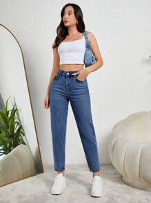 EURMUSE Mid Blue Straight Denim Jean - Medium Wash - View 4
