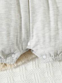 SHEIN Baby Boys' Simple Solid Color Short Sleeve Short Jumpsuit Home Wear - Multicolor - View 7